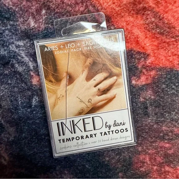 💜 Inked by Dani Temporary Tattoos Zodiac Pack: Fire Signs - NWT - Picture 1 of 3